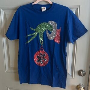 Fruit of the Loom Kids Blue Tee with Festive Ornament Graphic
